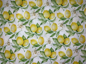 Tovaglia da tavola in puro lino fantasia limoni
