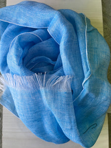 Sciarpa in lino turchese