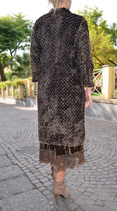 Cardigan in velluto bronzo