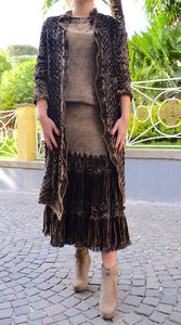 Cardigan in velluto bronzo