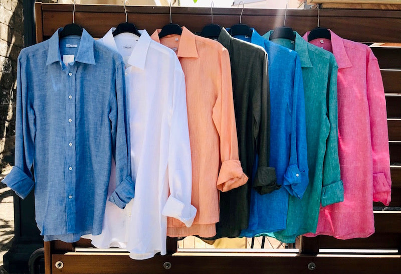 Camicia da uomo in lino manica lunga