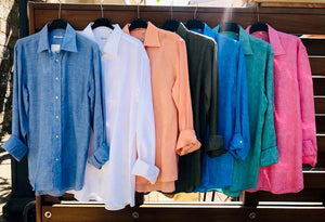Camicia da uomo in lino manica lunga