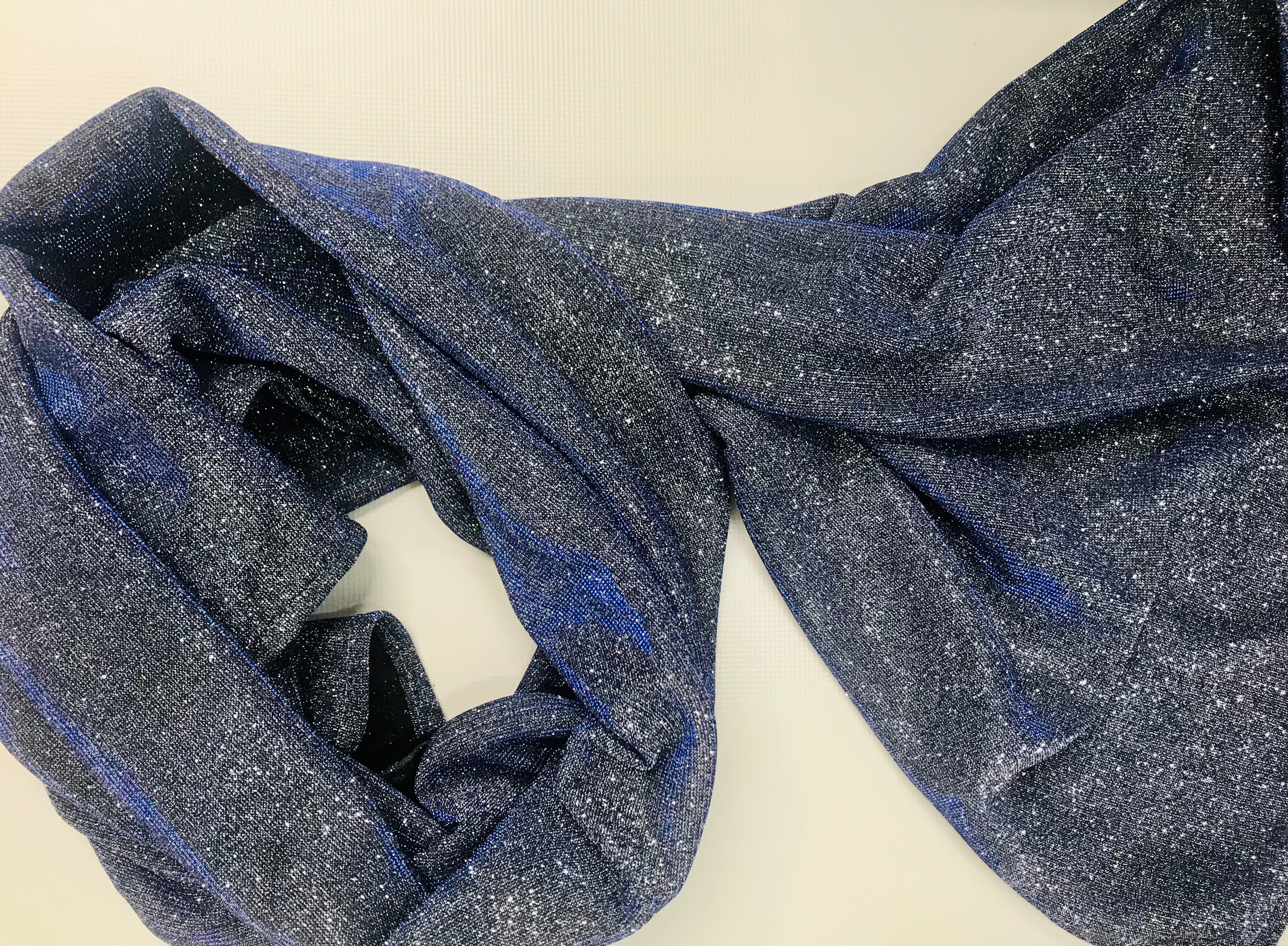 Sciarpa lurex blu