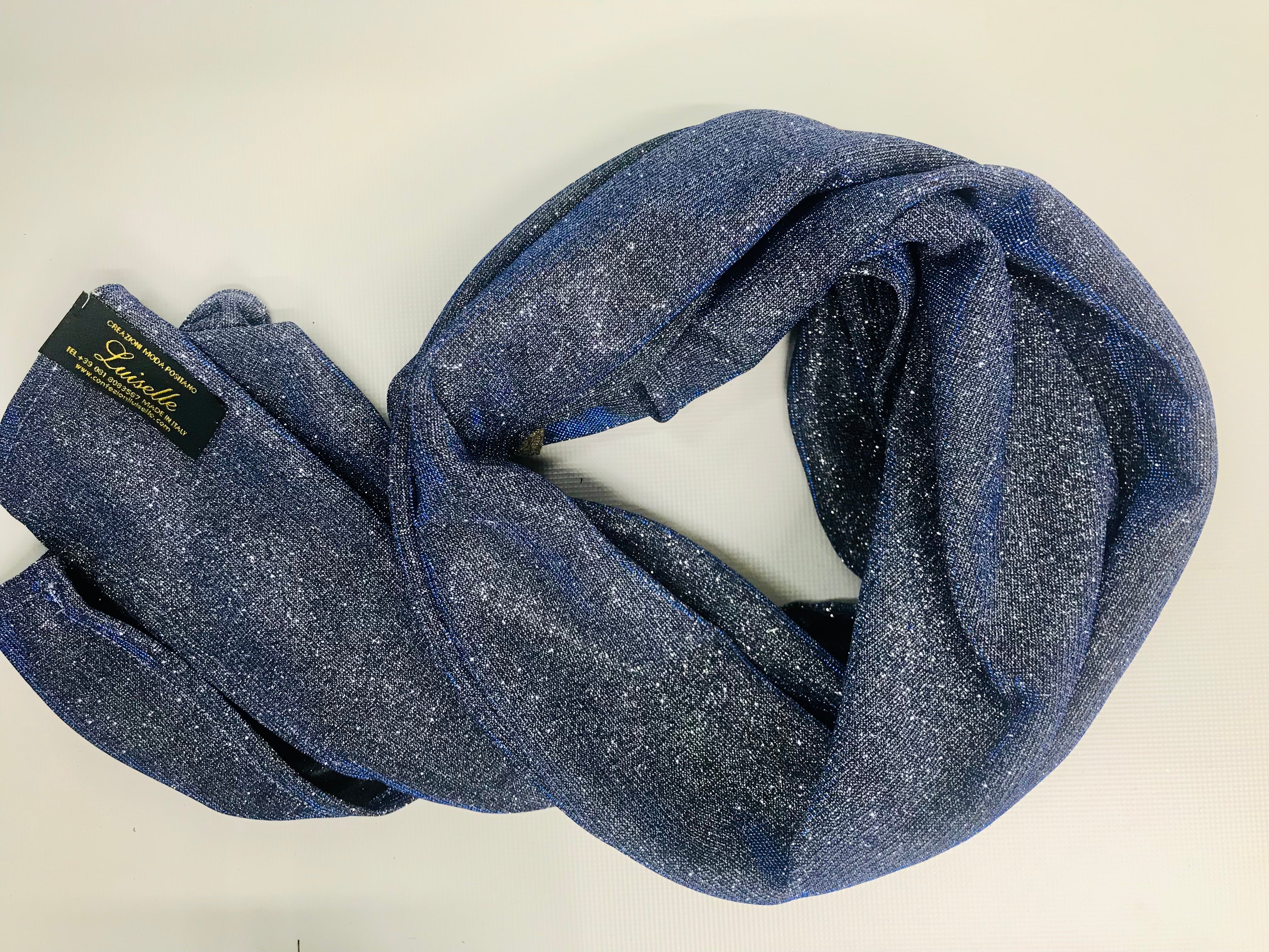 Sciarpa lurex blu