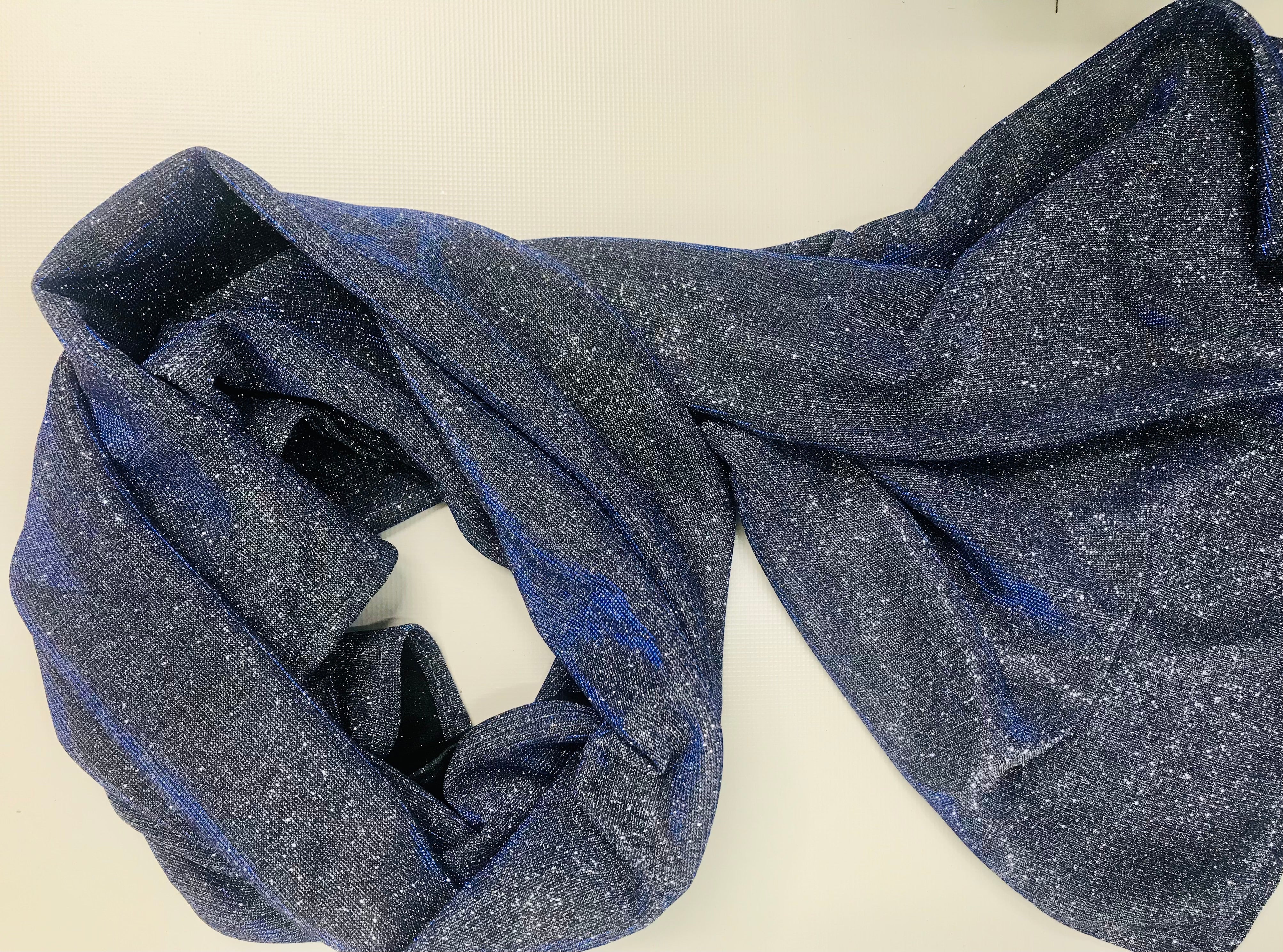 Sciarpa lurex blu